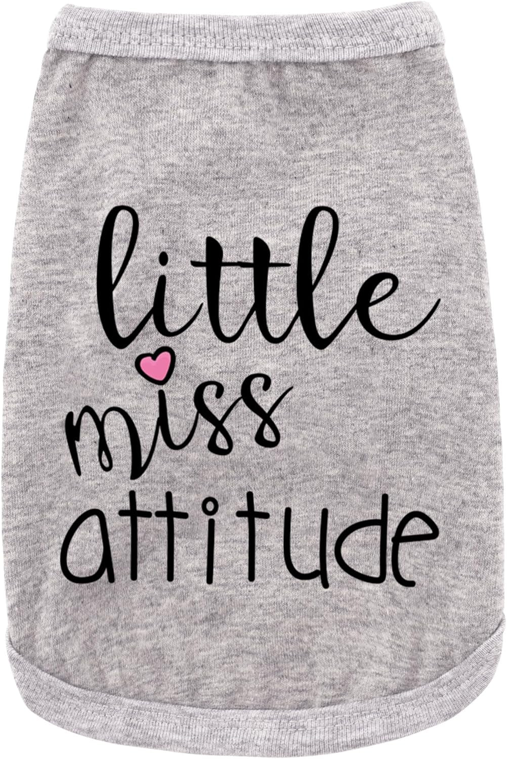 Personality-Packed Canine Attire: Soft, Lightweight Dog Clothes Featuring the Bold 'Little Miss Attitude' Slogan Print, Perfect for Small and Medium Dogs Gray X-Large