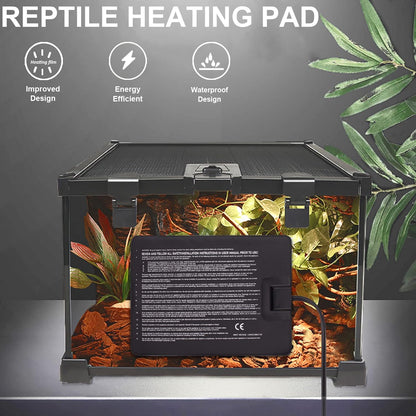 Aiicioo Reptile Heating Pad - Hermit Crab Heater Heat Mat for Reptiles Snake Lizard Terrarium 8 Watt