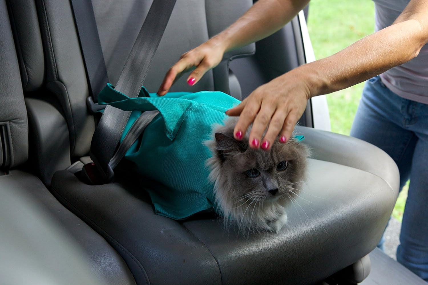 The Original as SEEN on TV. the Comfy Cat Carrier Sling & Grooming Sack in One (Set of 2) Washable and Folds (Leopard)