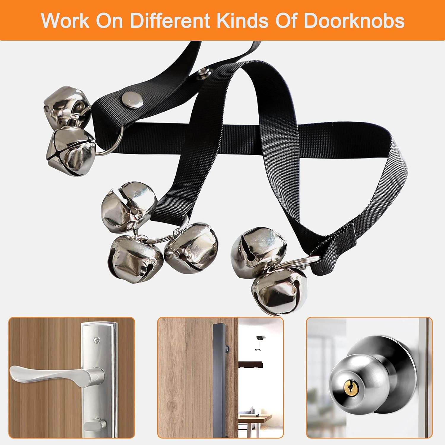 2 Packs of Dog Doorbells, Training Adjustable Dog Bells, a Convenient Way to Train Your Puppy-7 Oversized 1.4 Doorbells