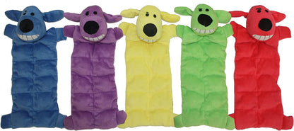 Multipet 12-Inch Squeaker Mat Soft Plush Dog Toy with 13 Squeakers, Colors May Vary