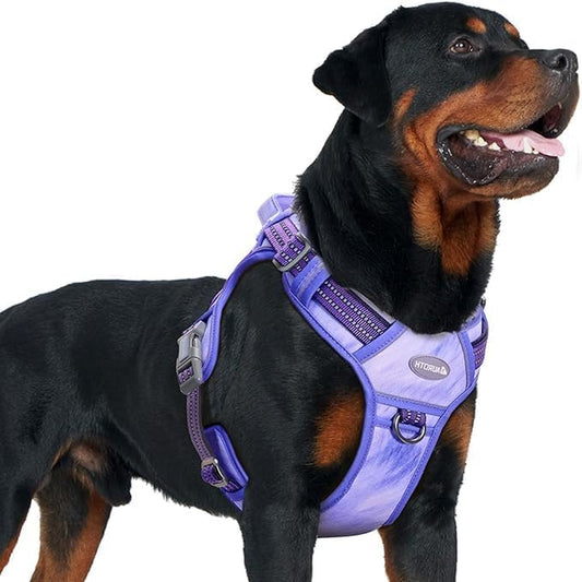 Auroth Tactical Dog Harness for Large Dogs No Pull Adjustable Pet Harness Reflective K9 Working Training Easy Control Pet Vest Military Service Dog Harnesses Very Peri XL