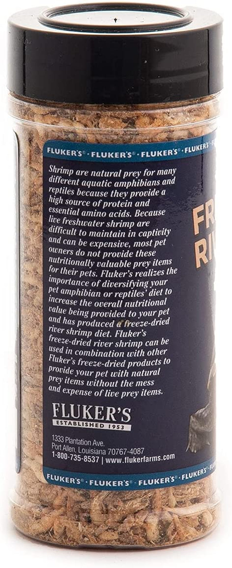 Fluker's Freeze Dried River Shrimp, Nutrient-Packed, Ideal for Lizards, Reptiles, Birds, Fish, Hedgehogs, 1.7 oz