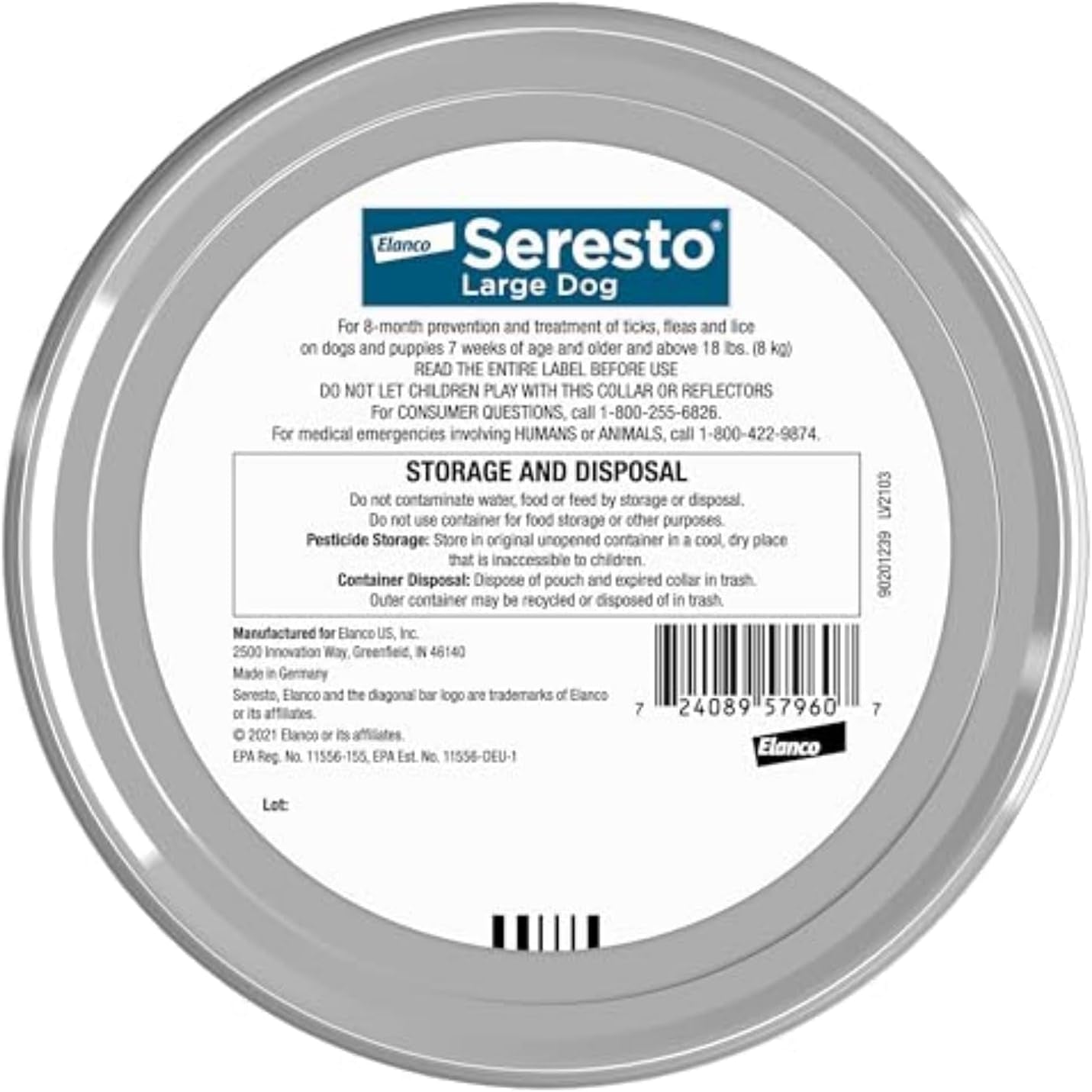 Seresto Large Dog Vet-Recommended Flea & Tick Treatment & Prevention Collar for Dogs Over 18 lbs. | 2-Pack