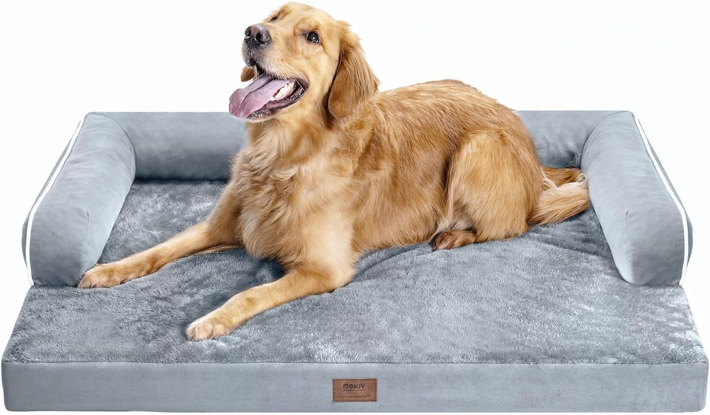 Large Dog Bed Orthopedic Washable - Beds Bolster Pet - XL Xlarge Big Dogs - Memory Foam - Couch Sofa - Waterproof with Removable Cover