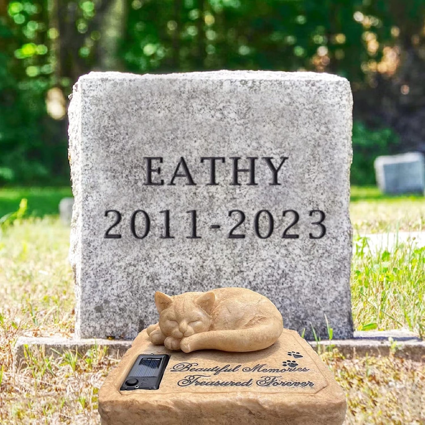 Dog Pet Memorial Stones with Wind Chimes Paw Print Pet Garden Stones Heart Shaped Cat & Dog Grave Markers Gifts Loss of Pet Sympathy Gifts