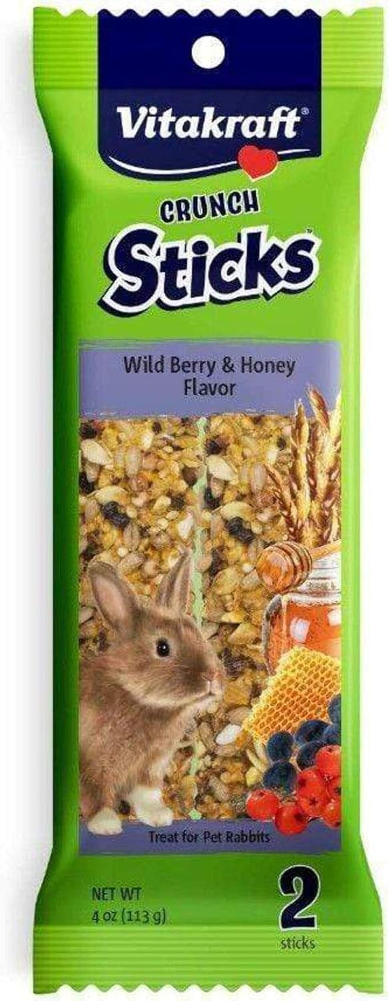 Vitakraft Crunch Sticks Rabbit Treat - Carrot and Honey - Rabbit Chew Sticks (Wild Berry & Honey)