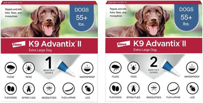 K9 Advantix II XL Dog Vet-Recommended Flea, Tick & Mosquito Treatment & Prevention | Dogs over 55 Lbs. | 3-Mo Supply