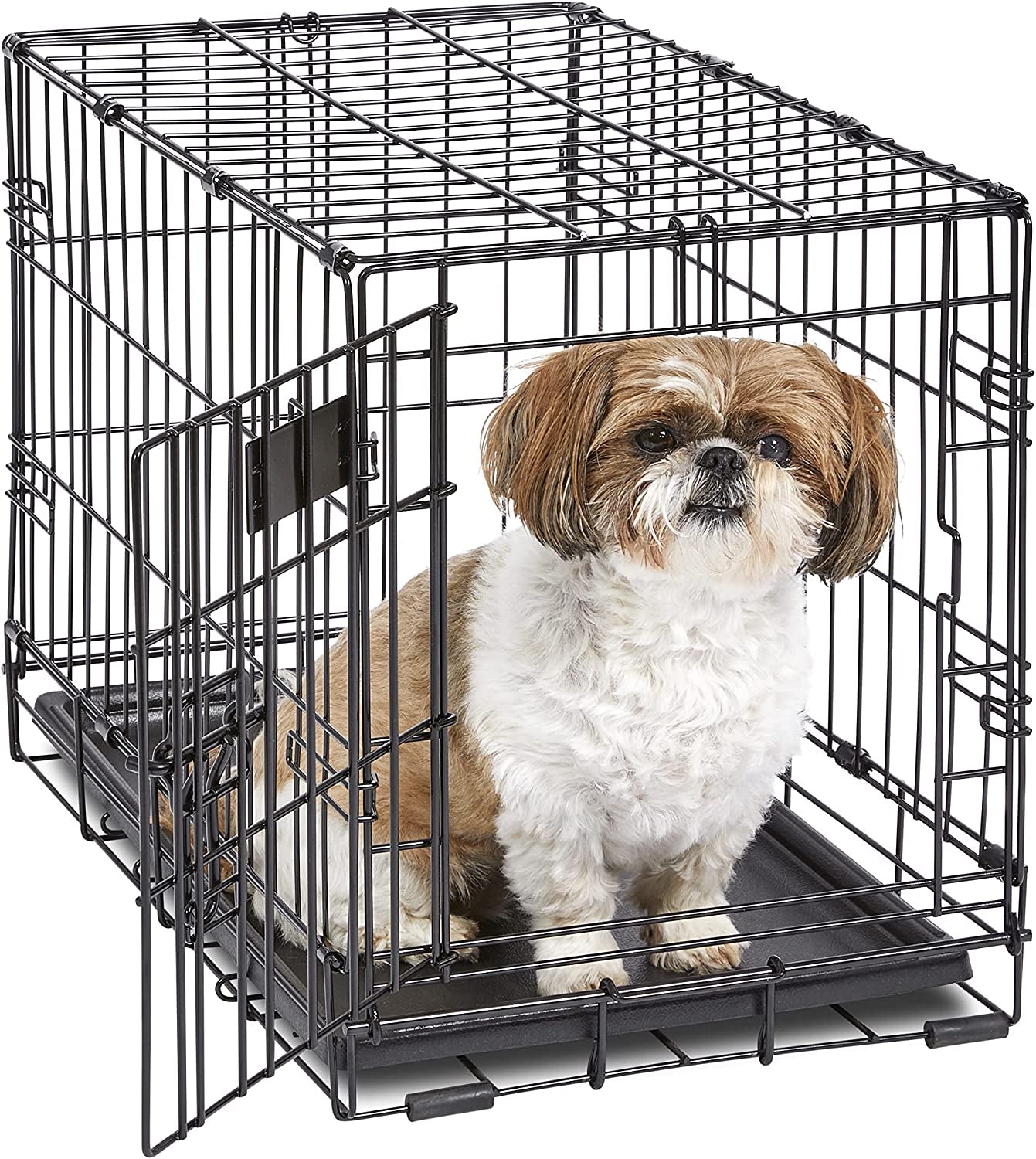 Midwest Homes for Pets Newly Enhanced Single Door Icrate Dog Crate, Includes Leak-Proof Pan, Floor Protecting Feet, Divider Panel & New Patented Features