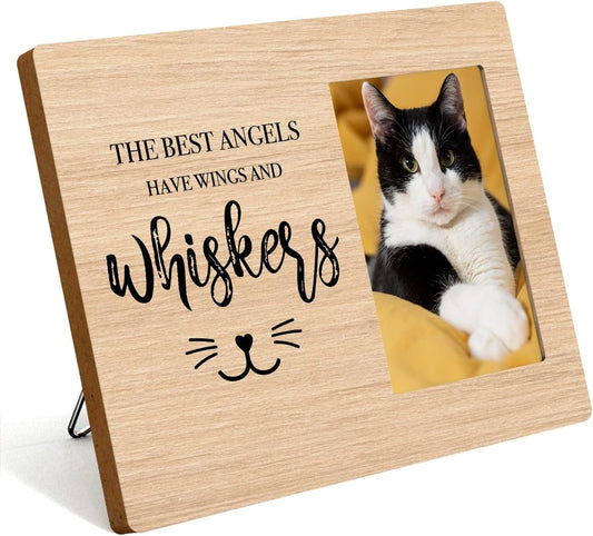 Pet Memorial Gifts for Cats, Cat Memorial Gifts for Loss of Cat, Pet Loss Sympathy Gift Picture Frame, Pet Loss Gifts, Pet Remembrance Gift Cat Memorial Photo Frame for Desk Shelf Table Top Home Decor