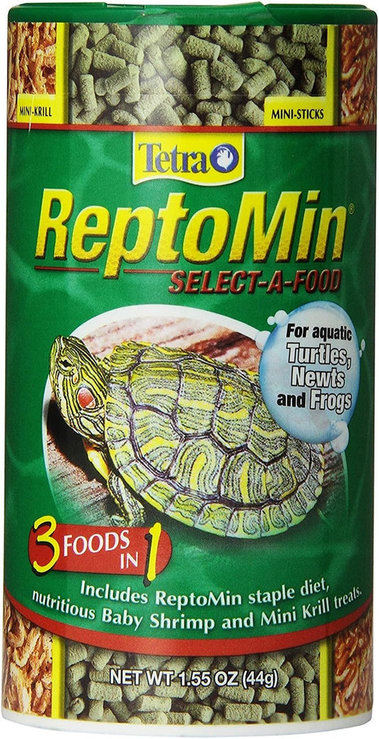 Tetra ReptoMin Select-A-Food 1.55 Ounces, For Aquatic Turtles, Newts And Frogs, Variety Pack