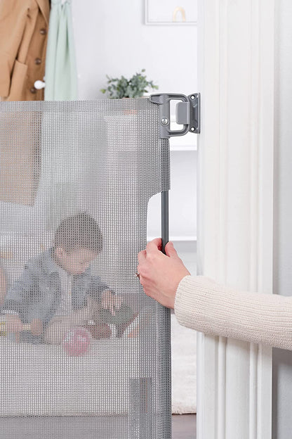 Regalo Extra Wide Retractable Baby Gate, Award Winning Brand, Expands up to 50" Wide, Easy Install, Includes Installation Template, Locking Indicator