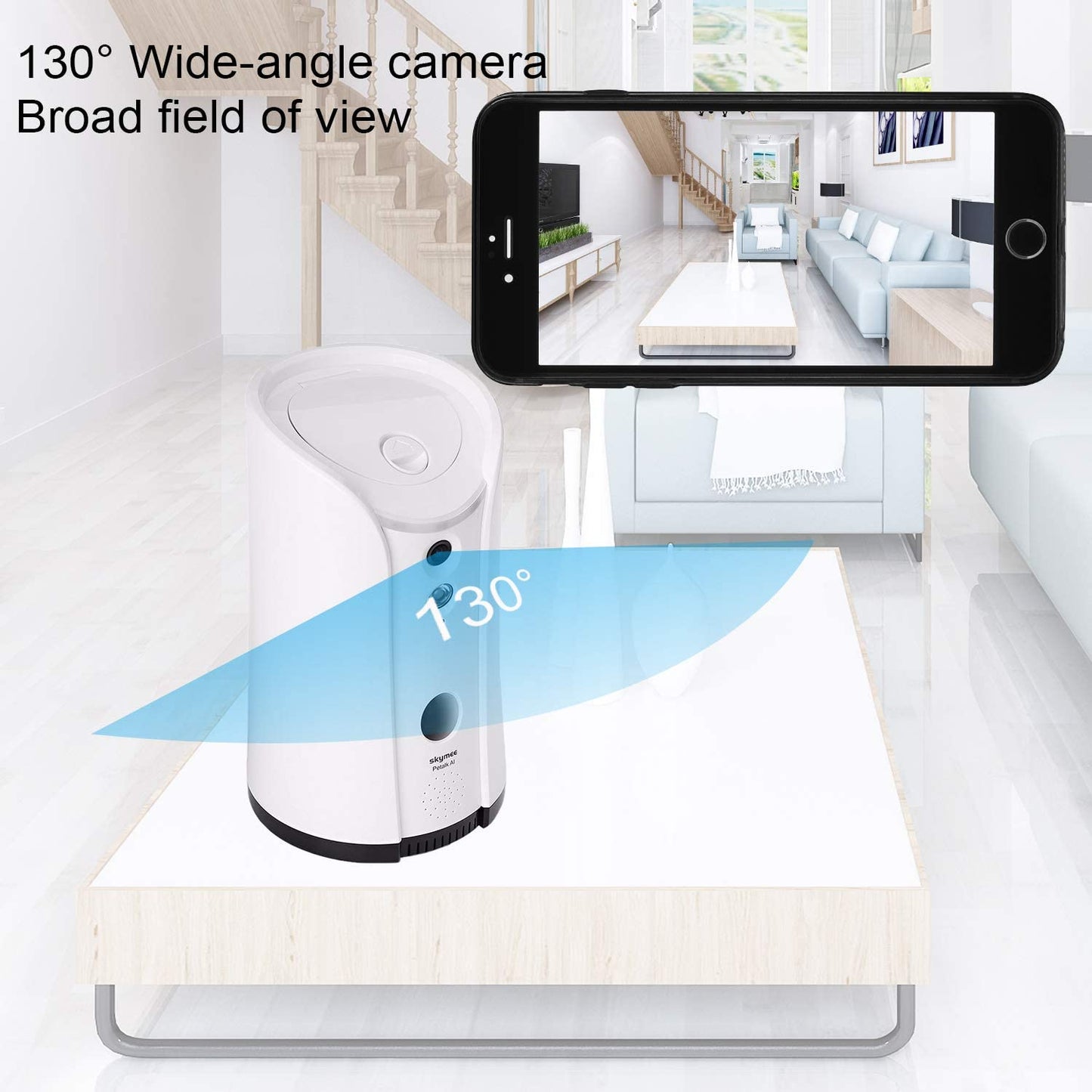 SKYMEE Petalk AI II Dog Camera Automatic Treat Dispenser, 5G Wifi Full HD Pet Camera with 180° Pan Full-Room View