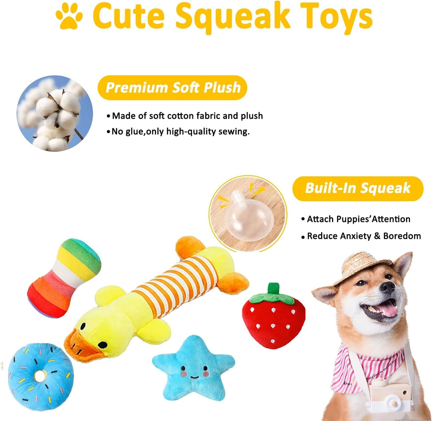 Dog Puppy Toys 23 Pack, Puppy Chew Toys for Fun and Teeth Cleaning, Dog Squeak Toys,Treat Dispenser Ball, Tug of War Toys, Puppy Teething Toys, Dog Rope Toys Pack for Puppy to Small Dogs