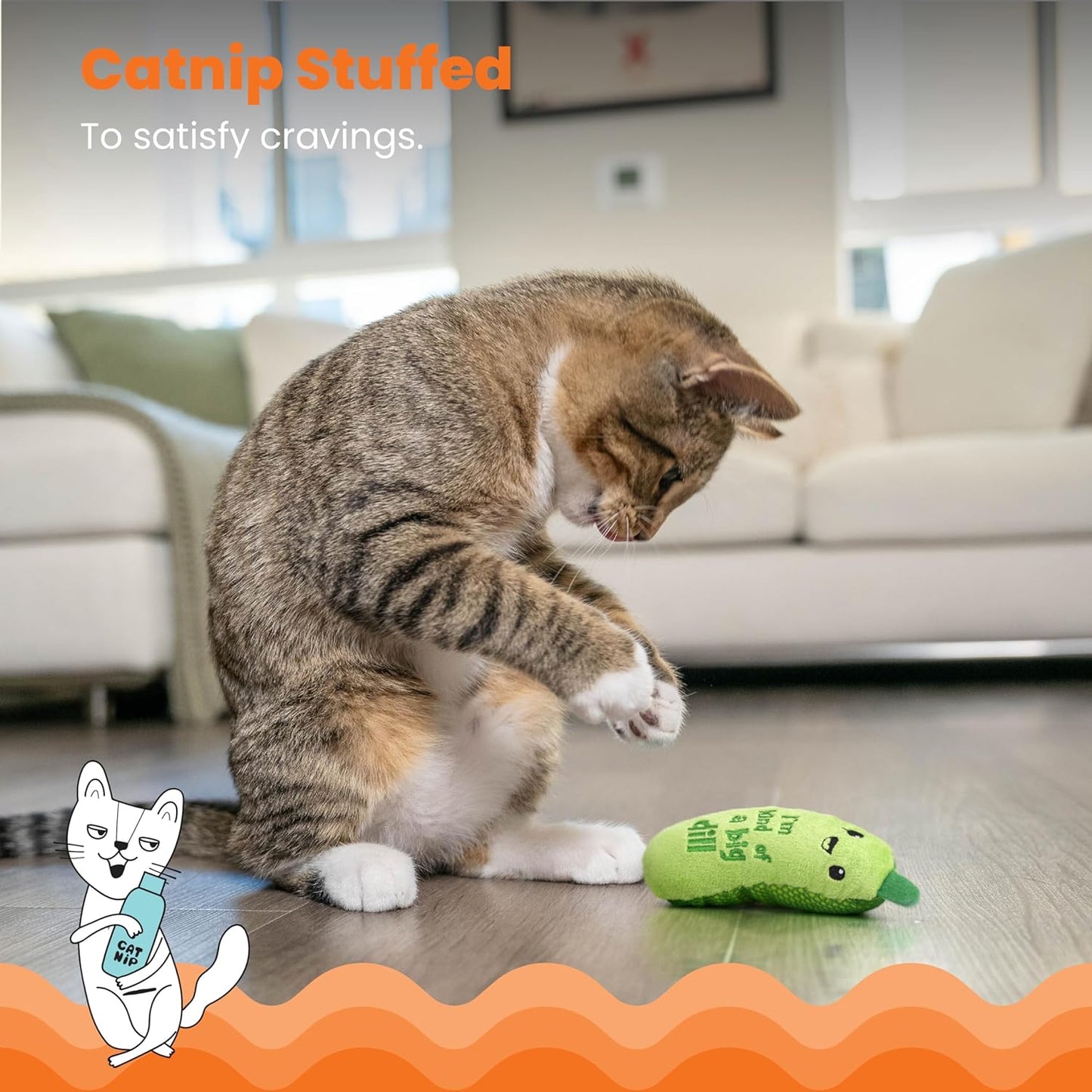 Catstages Crunchy Pickle Kicker Dental Catnip Cat Toy