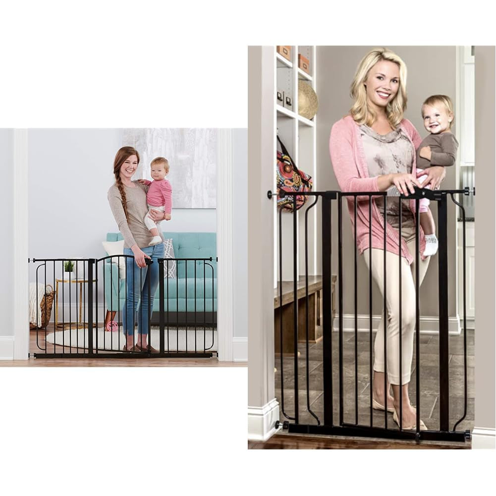 Regalo 58-Inch Home Accents Super Wide Walk through Baby Gate & Easy Step Extra Tall Walk Thru Baby Gate, Bonus Kit, Includes 4-Inch Extension Kit